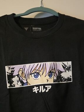 Anime Graphic Size LG Tee - Black with Purple & Blue Art